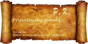 Pruzsinszky Kornél névjegykártya