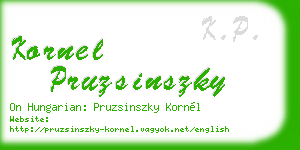 kornel pruzsinszky business card